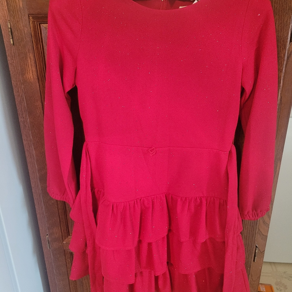 CHILD RED GLITTER DRESS